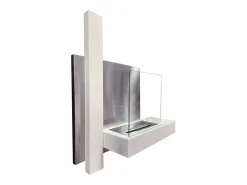 Hot Chimenea de bioetanol VIENNA, biochimenea de pared, blanca, L65 x H75 x D23 Chimenea|Chimenea