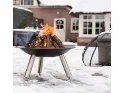 Outlet Eurobath Chimenea de cuenco Chicago acero 75 cm negra 85013 Negro