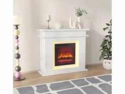 Best Chimenea eléctrica - Chimenea LED, con calefacción - Efecto de llama 3D - Temporizador, iluminación ambiental LED de 20 colores y control remoto - Chimenea|Chimenea