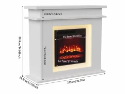 Best Chimenea eléctrica - Chimenea LED, con calefacción - Efecto de llama 3D - Temporizador, iluminación ambiental LED de 20 colores y control remoto - Chimenea|Chimenea