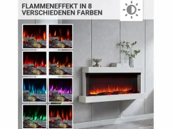 Discount Chimenea eléctrica BALDERIA Achilles (L) - Chimenea de pared con calefacción - Blanco