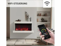 Discount Chimenea eléctrica BALDERIA Achilles (L) - Chimenea de pared con calefacción - Blanco