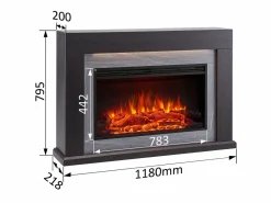 Hot Chimenea eléctrica BALDERIA Xerxes - Chimenea de pie, calefacción 2000 W - Roble oscuro Chimenea|Chimenea