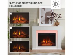 Outlet Chimenea eléctrica BALDERIA Finn Design - Chimenea de pie - Blanca Chimenea|Chimenea