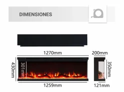 Chimenea eléctrica BALDERIA Orson 50 - Chimenea empotrable -