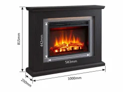 Outlet Chimenea eléctrica BALDERIA Charon - Chimenea de pie con calefacción - Roble oscuro Marru00f3n