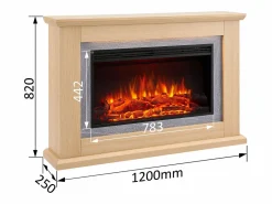 Clearance Chimenea eléctrica BALDERIA Xenia - Chimenea de pie con calefacción - Roble claro Chimenea|Chimenea