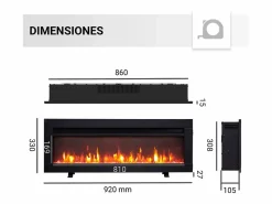 New Chimenea eléctrica BALDERIA Agnes 36 - Chimenea de pie, de pared o empotrable - Chimenea|Chimenea