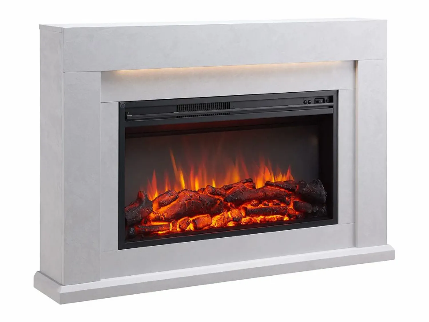 Best Chimenea eléctrica BALDERIA Xerxes - Chimenea de pie, calefacción 2000 W - Aspecto hormigón Gris