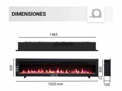 Clearance Chimenea eléctrica BALDERIA Agnes 60 - Chimenea de pared o empotrable - Chimenea|Chimenea