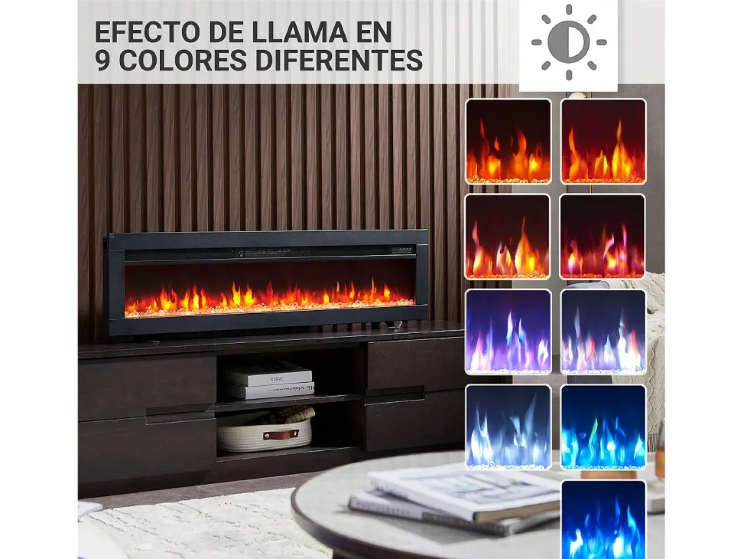 Chimenea eléctrica BALDERIA Agnes 50 - 3 en 1, chimenea de pie, de pared o empotrable