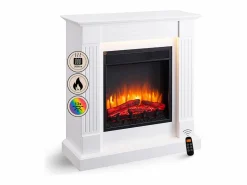 New Chimenea eléctrica BALDERIA Ladina - Chimenea de pie - Blanca Chimenea|Chimenea