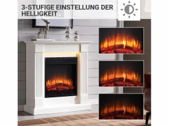 New Chimenea eléctrica BALDERIA Ladina - Chimenea de pie - Blanca Chimenea|Chimenea