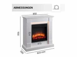 New Chimenea eléctrica BALDERIA Ladina - Chimenea de pie - Blanca Chimenea|Chimenea