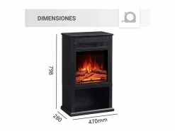 Best Chimenea eléctrica BALDERIA Ember - Chimenea de pie - Negro