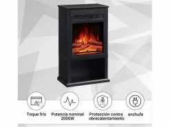 Best Chimenea eléctrica BALDERIA Ember - Chimenea de pie - Negro