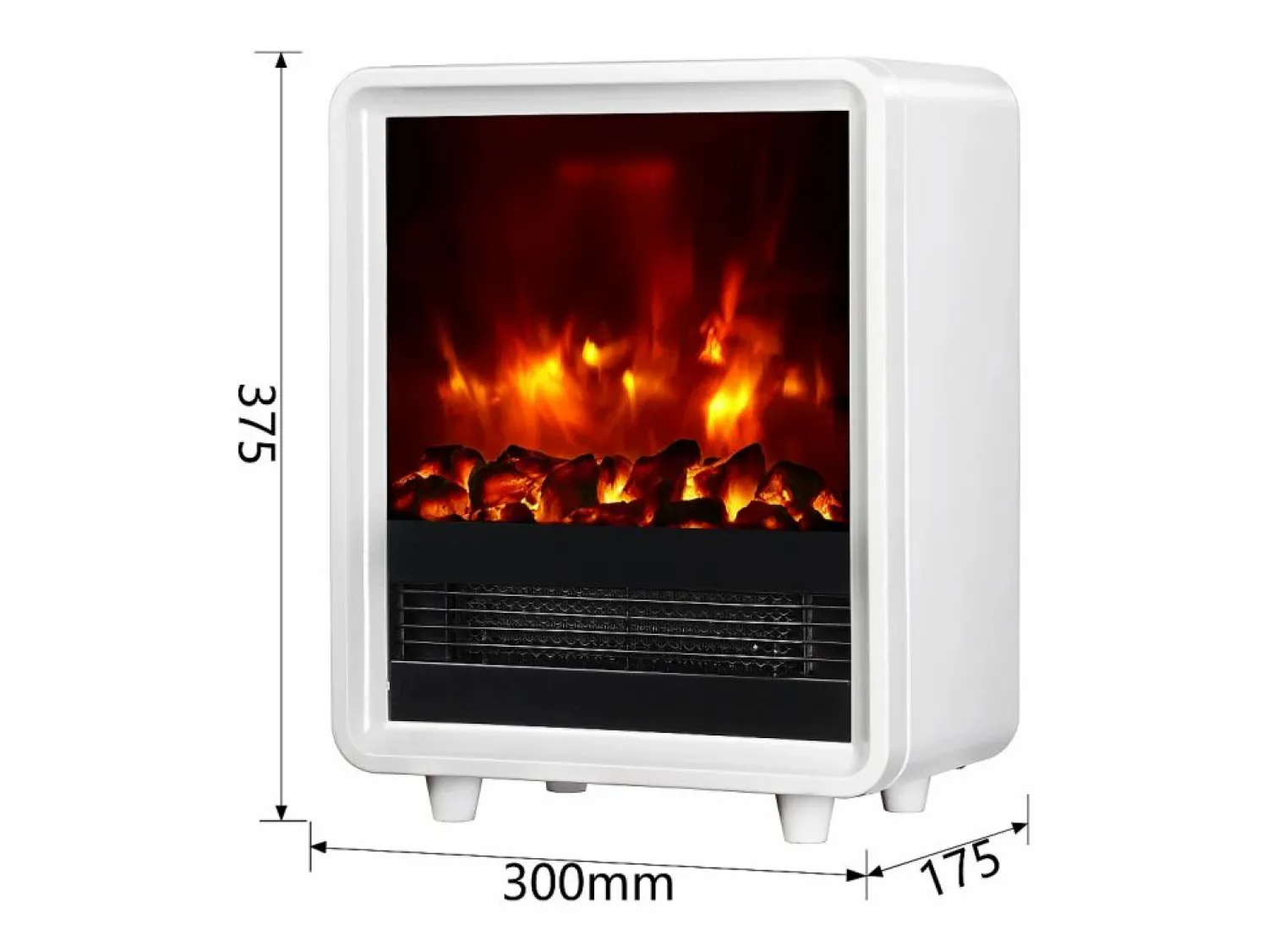 Clearance Chimenea eléctrica BALDERIA George - Estufa eléctrica, calefacción 2000 W - Blanco
