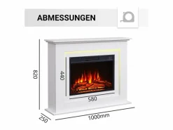 Clearance Chimenea eléctrica BALDERIA Finn - Chimenea de pie - Blanca Chimenea|Chimenea