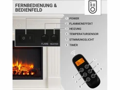Discount Chimenea eléctrica BALDERIA Leandros - Chimenea de pie - Blanca Chimenea|Chimenea
