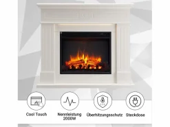 Discount Chimenea eléctrica BALDERIA Leandros - Chimenea de pie - Blanca Chimenea|Chimenea