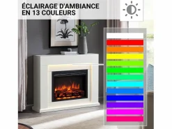 Hot Chimenea eléctrica BALDERIA Elektra ñEfecto llama 3D, iluminación LED, potencia calorífica 1ñ2 kW, mando a distancia - Chimenea|Chimenea