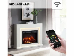 Hot Chimenea eléctrica BALDERIA Elektra ñEfecto llama 3D, iluminación LED, potencia calorífica 1ñ2 kW, mando a distancia - Chimenea|Chimenea