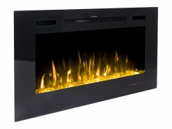 Hot FLAMATECH Chimenea eléctrica CALBUCO - De pared o empotrada - An. 101,6 x Pr. 14 x Al. 54,4 cm - Negra Negro