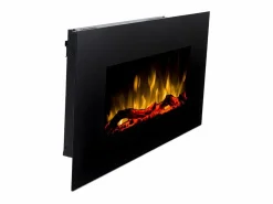 FLAMATECH Chimenea eléctrica CHANDELA - L.84xAn.14xAlt.45cm - Negra