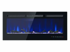 Sale Chimenea eléctrica con 12 colores de llama - De pared o empotrada - Negra 106,5×46,5×12 Chimenea|Chimenea