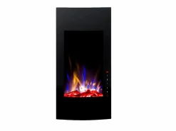 Online FLAMATECH Chimenea eléctrica curva VULCANO L.41xAn.13xAlt.81cm Negra Negro