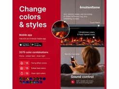 Chimenea eléctrica de 3 caras UNITY 183 - fuego premium, de pared o empotrada - 183x19x36 cm - LED decorativa con calefacción 900/1800W