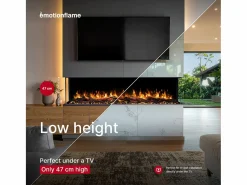 Chimenea eléctrica de 3 caras SOLIS 120 - fuego premium, empotrada - 120x30x46 cm - LED decorativa con calefacción 750/1500 W