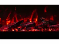 Chimenea eléctrica de 3 caras UNITY 107 - fuego premium, de pared o empotrada - 107x19x36 cm - LED decorativa con calefacción 900/1800W