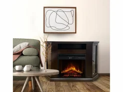 Online Chimenea eléctrica de esquina MADISON de nogal (largo x fondo x alto) Marru00f3n chocolate