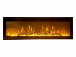 Hot Chimenea eléctrica de pared, frontal y empotrada, CHICAGO130, L127 x D14 x H45 Negro