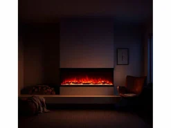 Clearance Chimenea eléctrica de pared, chimenea empotrada de 3 lados, BOSTON100 L101,6 x P20 x H44 Chimenea|Chimenea