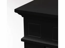 Discount Chimenea eléctrica de pie JEFFERSON en madera negra L 89,5 x H 90,5 x D 28 Negro