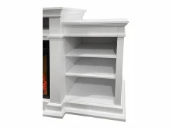 Chimenea eléctrica de suelo BIDEN de madera blanca L179 x P48 x H85
