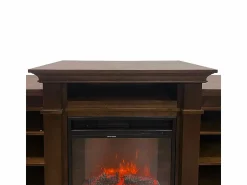 Hot Chimenea eléctrica de suelo BIDEN en madera de nogal L179 x P48 x H85 Chimenea|Chimenea