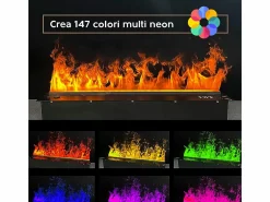 New Chimenea eléctrica de vapor de agua con quemador integrado 3D APP 75 PRO-LINE Gris