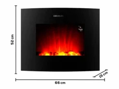 Hot Chimenea eléctrica decorativa Ready Warm 2650 Curved Flames Connected Cecotec 2000W control vía App Negro