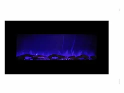 Clearance Chimenea eléctrica LALITA - L.110xAn.14xAlt.49cm - Negra Chimenea|Chimenea