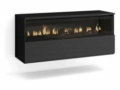 Skraut Home Chimenea eléctrica LED, 102x35x45cm, 1 Hueco, 1 Puerta, Chimenea eléctrica, Colgado, Suspendido,
