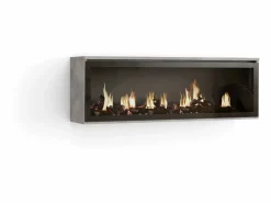 Skraut Home Chimenea eléctrica LED, 107x25x38cm, Salón - Comedor, Chimenea eléctrica, Cemento