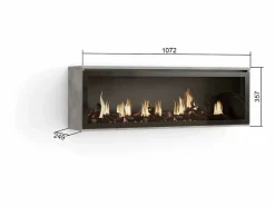 Skraut Home Chimenea eléctrica LED, 107x25x38cm, Salón - Comedor, Chimenea eléctrica, Cemento