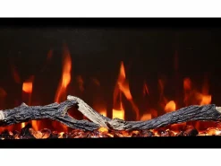 Outlet Chimenea eléctrica MONARCH 107 - fuego premium - de pared y empotrados - 107x13x35 cm - chimenea LED con calefacción 900/1800 W Negro