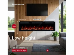 Best Chimenea eléctrica MONARCH 127 - fuego premium - de pared y empotrados - 127x13x35 cm - chimenea LED con calefacción 900/1800 W Negro