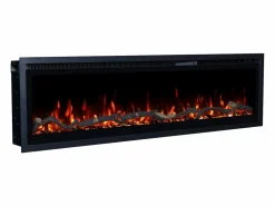 Chimenea eléctrica REGAL 126 - fuego premium - de pared y empotrados - 126x35x12 cm - chimenea LED decorativa con calefacción 900/1800 W