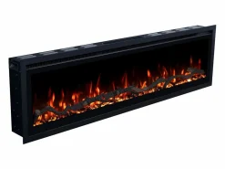 Chimenea eléctrica REGAL 126 - fuego premium - de pared y empotrados - 126x35x12 cm - chimenea LED decorativa con calefacción 900/1800 W