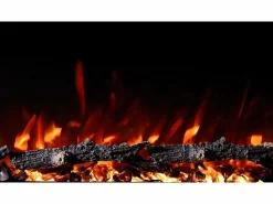 New Chimenea eléctrica REGAL 106 - fuego premium - de pared y empotrados - 106x35x12 cm - chimenea LED decorativa con calefacción 900/1800 W Negro